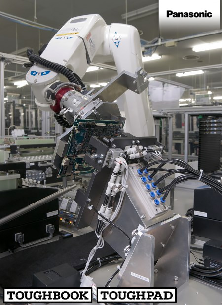 Panasonic has invested a couple million Yen into the process of developing customized robotics into its Toughbook manufacturing line.