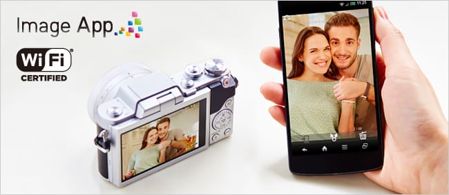 Easy image and video sharing with Wi-Fi using the Panasonic Image App on a smartphone or tablet.