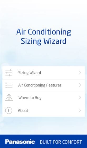 Aircon sizing wizard