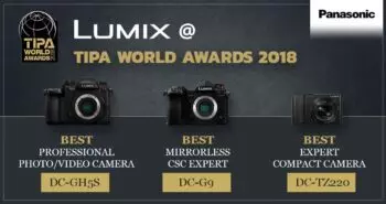 TIPA awards for LUMIX G9, GH5S & TZ220 cameras