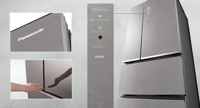 Premium multi-door fridges with glass door finish and stylishly integrated touch-control panel
