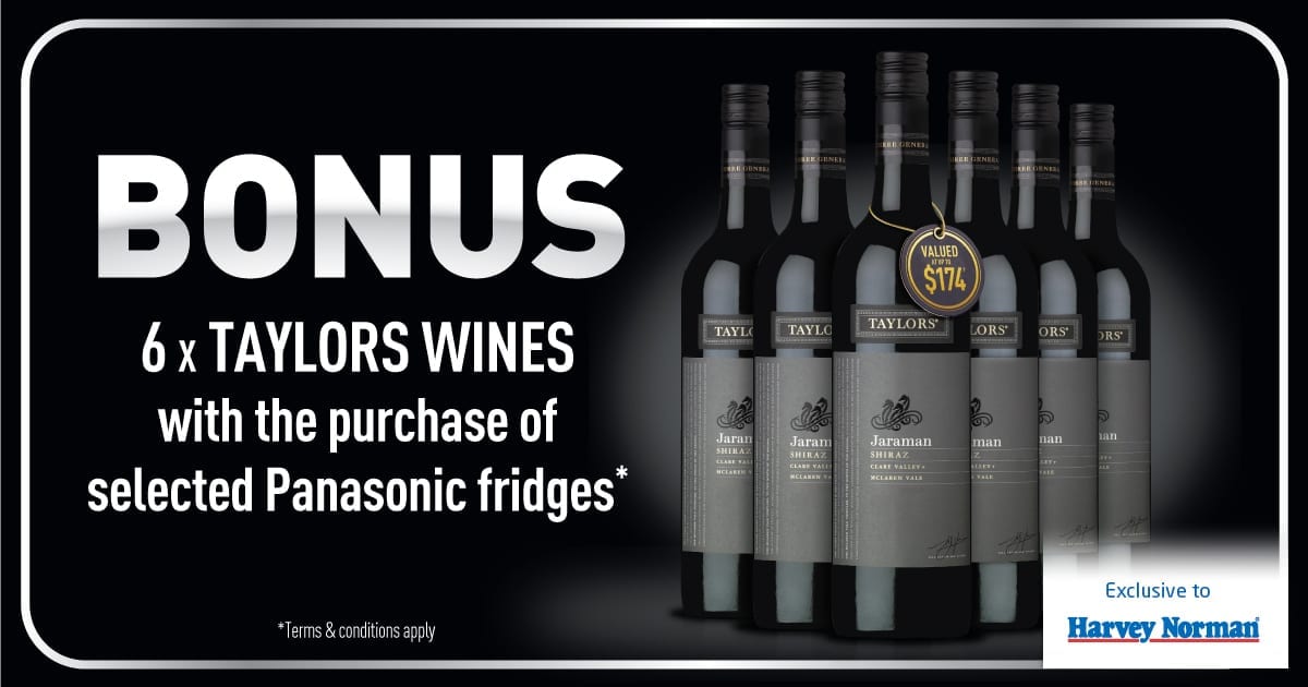 BONUS Taylors Wines with your new Panasonic fridge