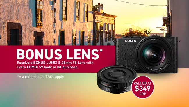 Score A Free LUMIX S 26mm F8 Lens With Your S9 Purchase