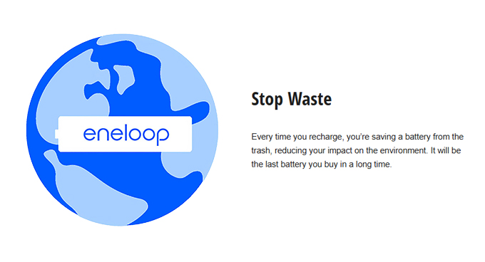 eneloop rechargeable batteries - stop waste
